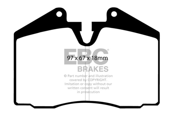 EBC 89-95 Ferrari 348 3.4 Yellowstuff Front and Rear Brake Pads - Bull Strap