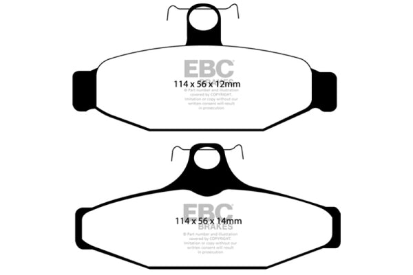 EBC 90-00 Aston Martin Vantage 5.3 (Twin Supercharged)(AP) Yellowstuff Rear Brake Pads - Bull Strap