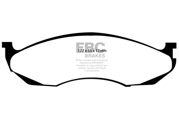 EBC 90-91 Jeep Cherokee 2.5 4WD Yellowstuff Front Brake Pads - Bull Strap