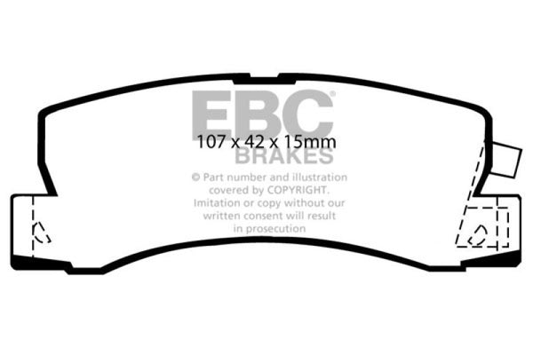 EBC 90-91 Lexus ES250 2.5 Yellowstuff Rear Brake Pads - Bull Strap