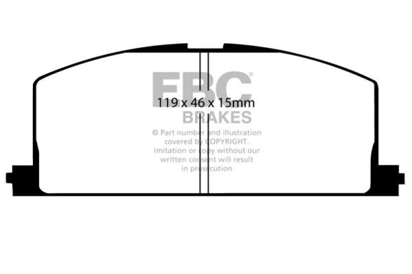 EBC 90-91 Toyota Celica 1.6 Yellowstuff Front Brake Pads - Bull Strap