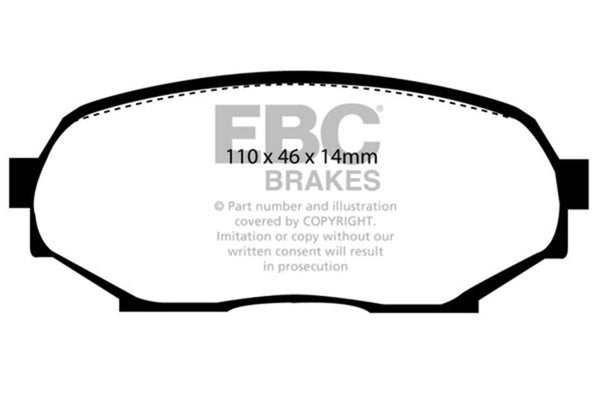 EBC 90-93 Geo Storm 1.6 Yellowstuff Front Brake Pads - Bull Strap
