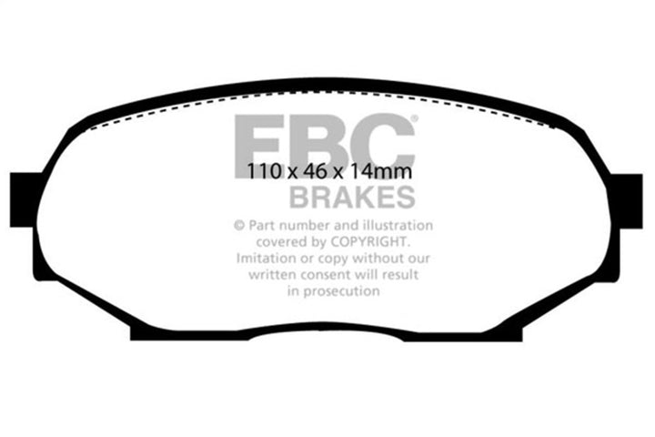 EBC 90-93 Geo Storm 1.6 Yellowstuff Front Brake Pads - Bull Strap