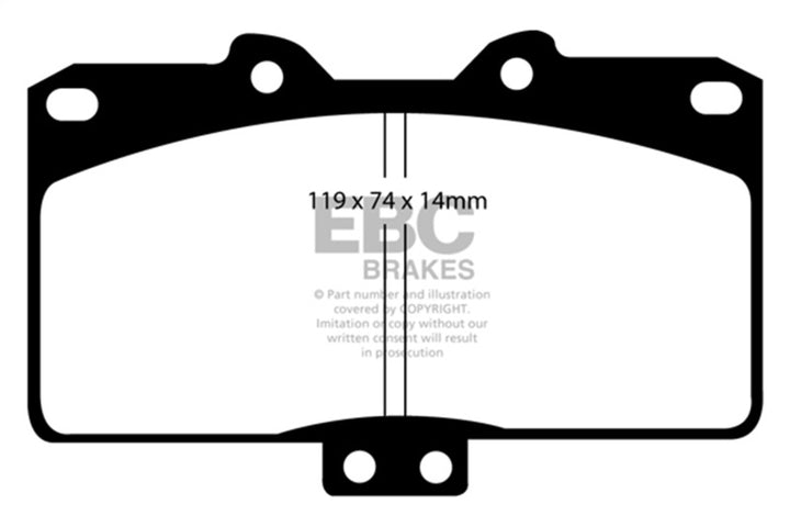 EBC 91-93 Dodge Stealth 3.0 4WD Redstuff Front Brake Pads - Bull Strap