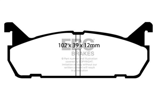 EBC 91-96 Ford Escort 1.8 Yellowstuff Rear Brake Pads - Bull Strap