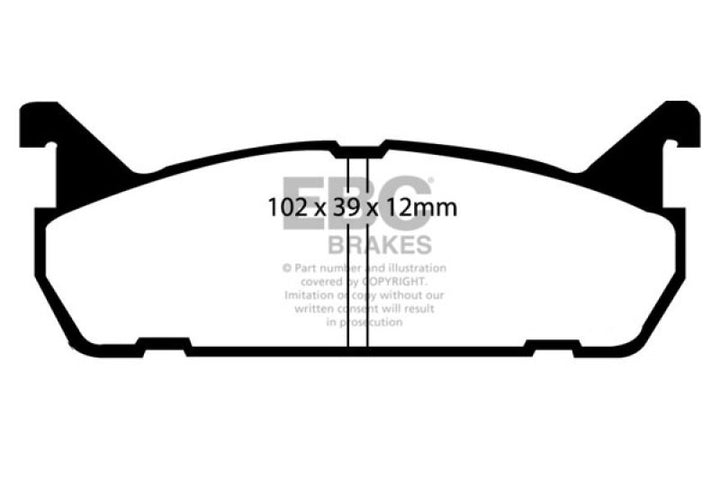 EBC 91-96 Ford Escort 1.8 Yellowstuff Rear Brake Pads - Bull Strap