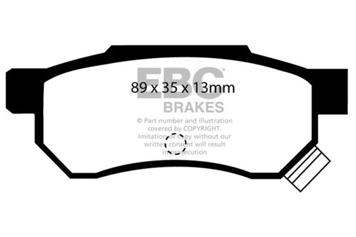 EBC 92-94 Acura Integra 1.7 Vtec Greenstuff Rear Brake Pads - Bull Strap