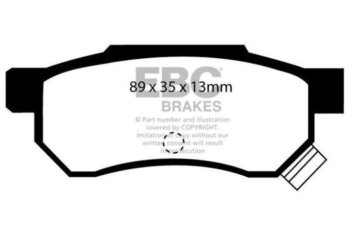 EBC 92-94 Acura Integra 1.7 Vtec Redstuff Rear Brake Pads - Bull Strap