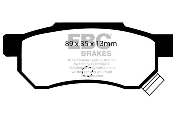 EBC 92-94 Acura Integra 1.7 Vtec Yellowstuff Rear Brake Pads - Bull Strap