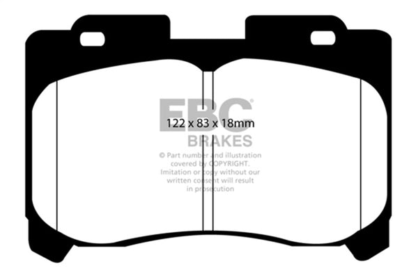 EBC 93-98 Toyota Supra 3.0 Twin Turbo Yellowstuff Front Brake Pads - Bull Strap