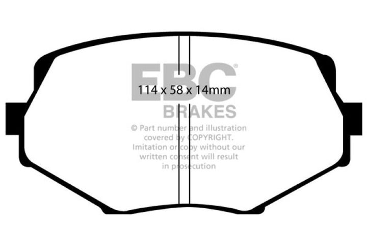 EBC 94-01 Mazda Miata MX5 1.8 Yellowstuff Front Brake Pads - Bull Strap