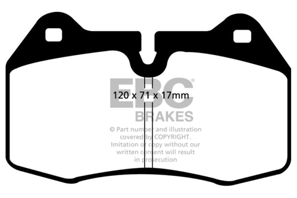 EBC 94-99 BMW M5 3.8 (E34) Yellowstuff Front Brake Pads - Bull Strap