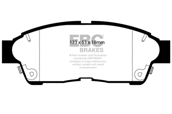 EBC 94-99 Toyota Celica 1.8 Yellowstuff Front Brake Pads - Bull Strap