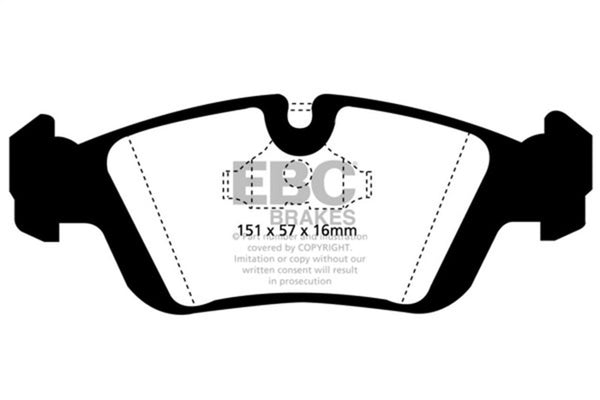 EBC 96-98 BMW Z3 1.9 Yellowstuff Front Brake Pads - Bull Strap