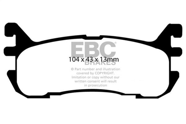 EBC 97-02 Ford Escort 2.0 Redstuff Rear Brake Pads - Bull Strap