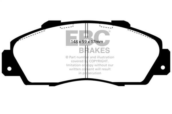 EBC 97 Acura CL 3.0 Yellowstuff Front Brake Pads - Bull Strap