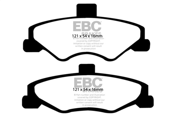 EBC 98-02 Chevrolet Camaro (4th Gen) 3.8 Yellowstuff Rear Brake Pads - Bull Strap