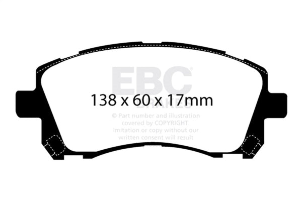 EBC 98-02 Subaru Forester 2.5 Yellowstuff Front Brake Pads - Bull Strap