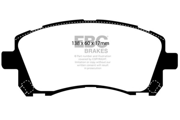 EBC 98-02 Subaru Forester 2.5 Yellowstuff Front Brake Pads - Bull Strap