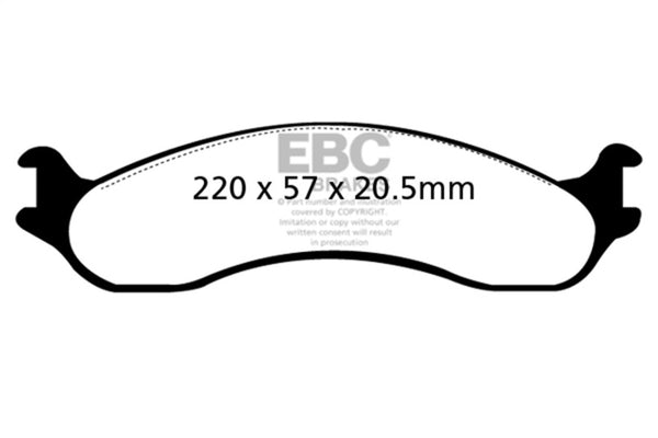 EBC 98-03 Dodge B250 B2500 Cargo 2500 Van 3/4 Ton Yellowstuff Front Brake Pads - Bull Strap