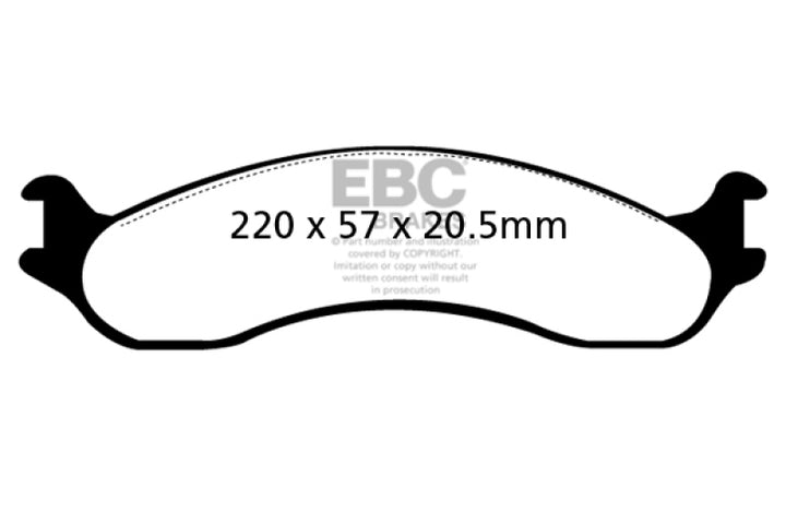EBC 98-03 Dodge B250 B2500 Cargo 2500 Van 3/4 Ton Yellowstuff Front Brake Pads - Bull Strap