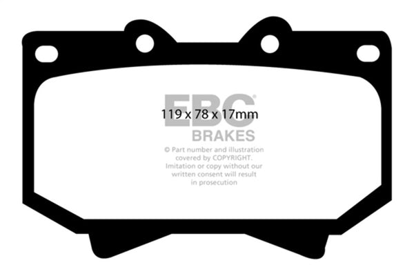 EBC 98-07 Lexus LX470 4.7 Yellowstuff Front Brake Pads - Bull Strap