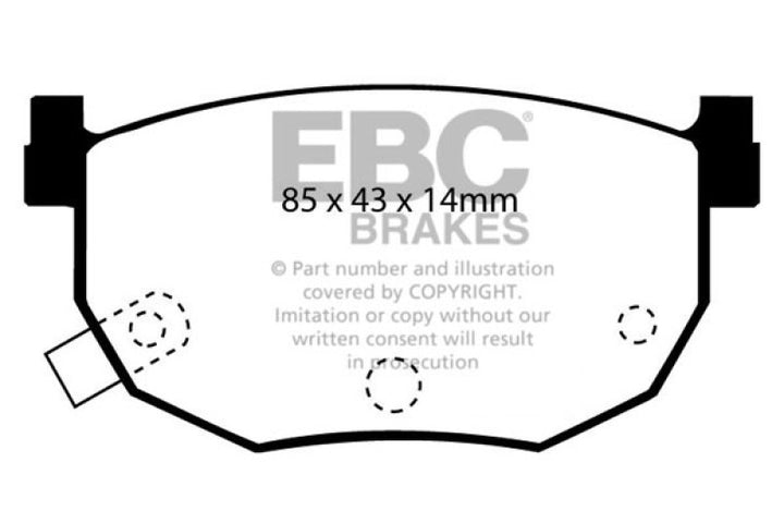 EBC 99-01 Hyundai Elantra 2.0 Redstuff Rear Brake Pads - Bull Strap
