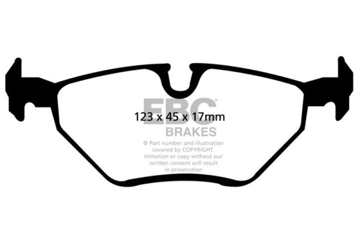 EBC 99-02 BMW Z3 2.5 Yellowstuff Rear Brake Pads - Bull Strap