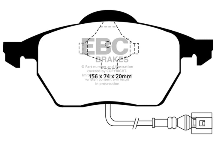 EBC 99-06 Audi TT 1.8 Turbo Redstuff Front Brake Pads - Bull Strap