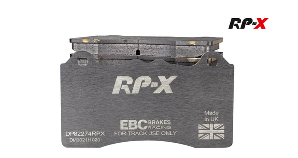 EBC Racing 01-04 Aston Martin Vanquish 5.9L (AP Racing Caliper) RP-X Front Brake Pads - Bull Strap