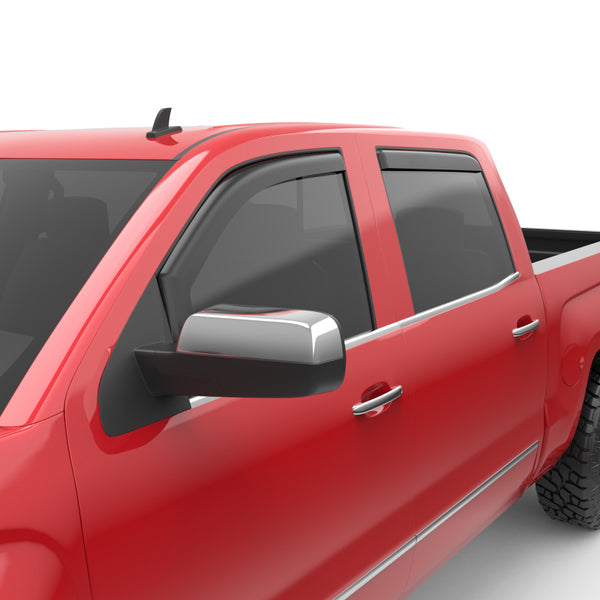 EGR 14+ Chev Silverado/GMC Sierra Crw Cab In-Channel Window Visors - Set of 4 - Matte (571775) - Bull Strap