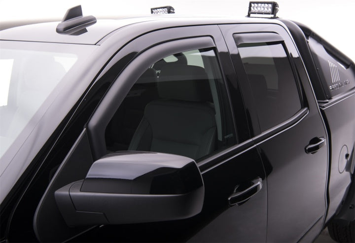 EGR 14+ Chev Silverado/GMC Sierra Crw Cab In-Channel Window Visors - Set of 4 - Matte (571775) - Bull Strap