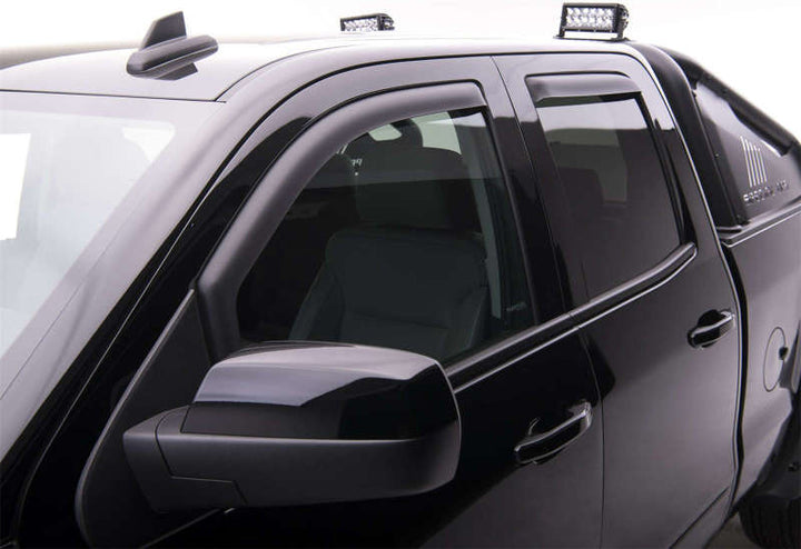 EGR 14+ Chev Silverado/GMC Sierra Crw Cab In-Channel Window Visors - Set of 4 - Matte (571775) - Bull Strap