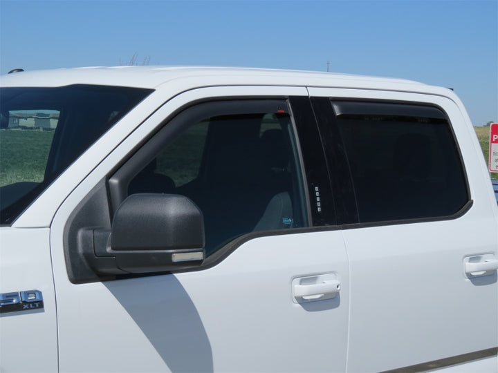 EGR 15+ Ford F150 Crew Cab In-Channel Window Visors - Set of 4 - Matte (573495) - Bull Strap