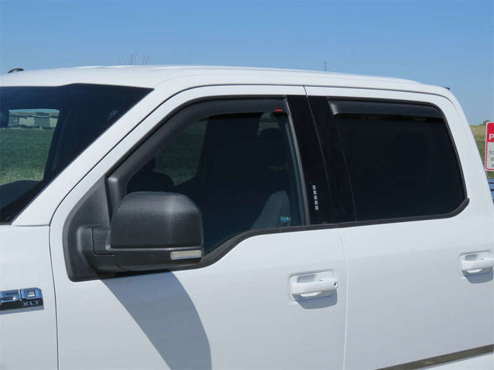EGR 15+ Ford F150 Crew Cab In-Channel Window Visors - Set of 4 - Matte (573495) - Bull Strap