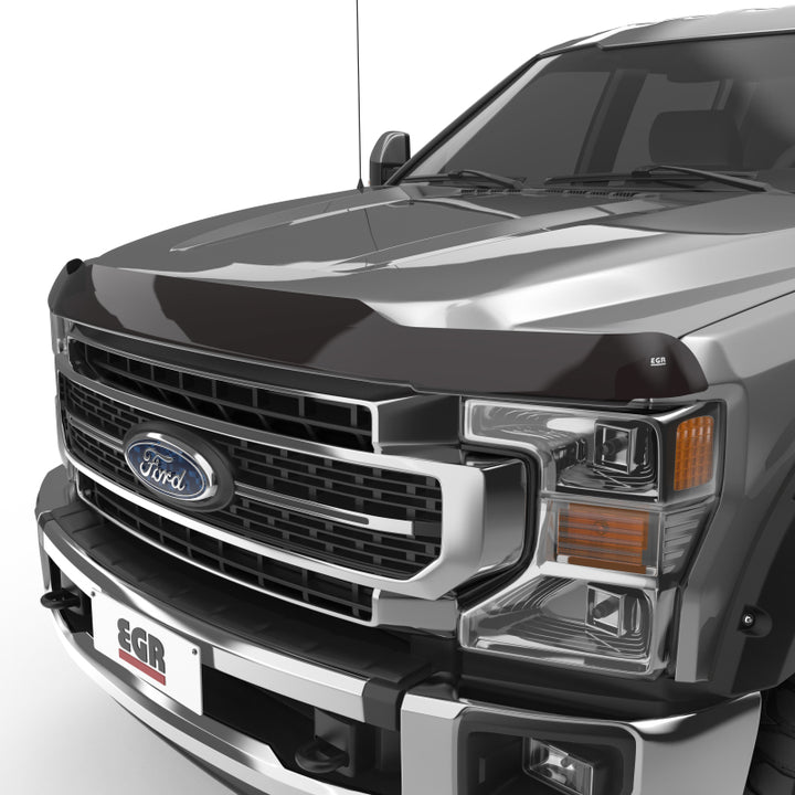 EGR 17+ Ford F-250/F-350 Superguard Hood Shield - Smoke Finish - Bull Strap