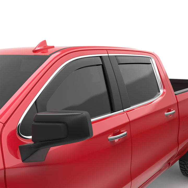 EGR 2019 Chevy 1500 Crew Cab In-Channel Window Visors - Matte - Bull Strap