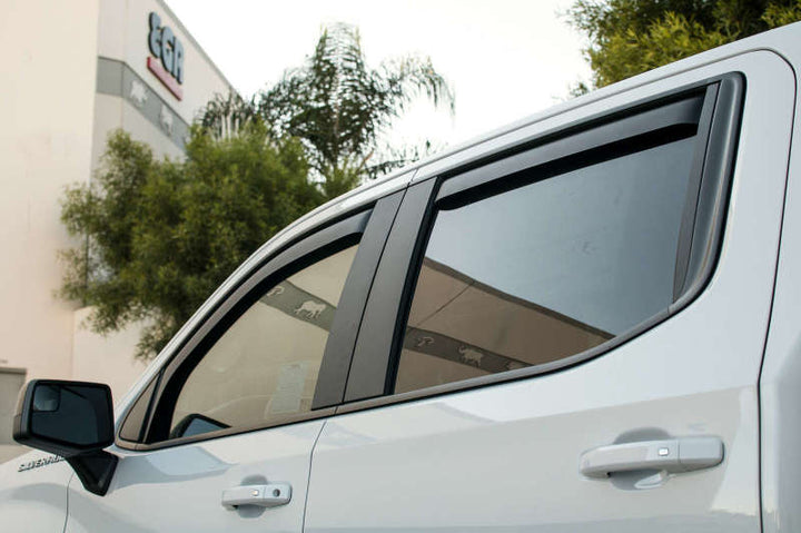 EGR 2019 Chevy 1500 Crew Cab In-Channel Window Visors - Matte - Bull Strap