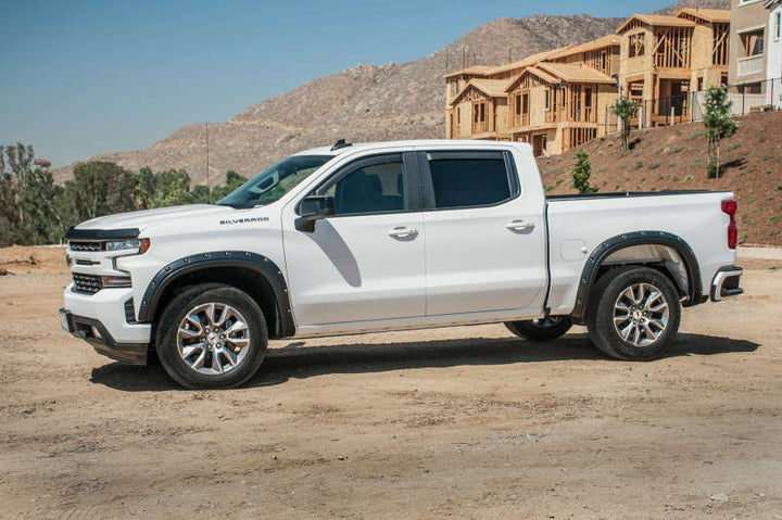 EGR 2019 Chevy 1500 Crew Cab In-Channel Window Visors - Matte - Bull Strap