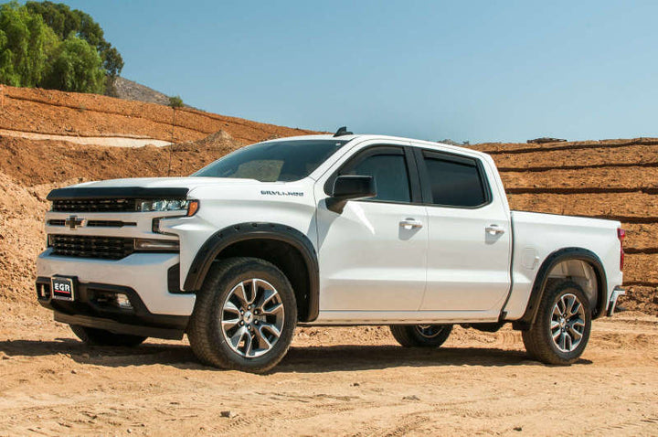 EGR 2019 Chevy 1500 Crew Cab In-Channel Window Visors - Matte - Bull Strap