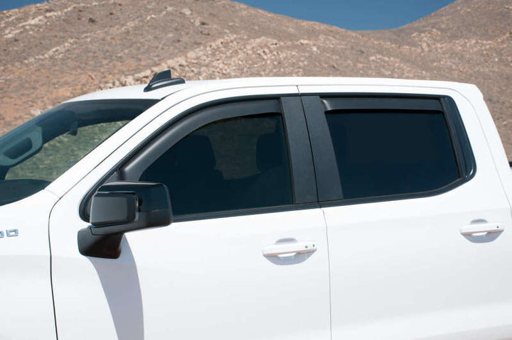 EGR 2019 Chevy 1500 Crew Cab In-Channel Window Visors - Matte - Bull Strap