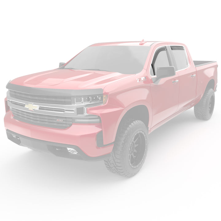 EGR 2019 Chevy 1500 Crew Cab In-Channel Window Visors - Matte - Bull Strap