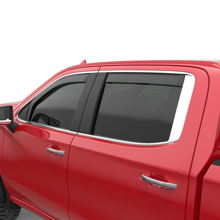 EGR 2019 Chevy 1500 Crew Cab In-Channel Window Visors - Matte - Bull Strap