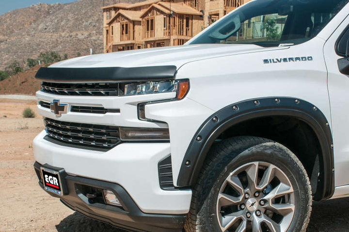 EGR 2019 Chevy 1500 Super Guard Hood Guard - Dark Smoke - Bull Strap