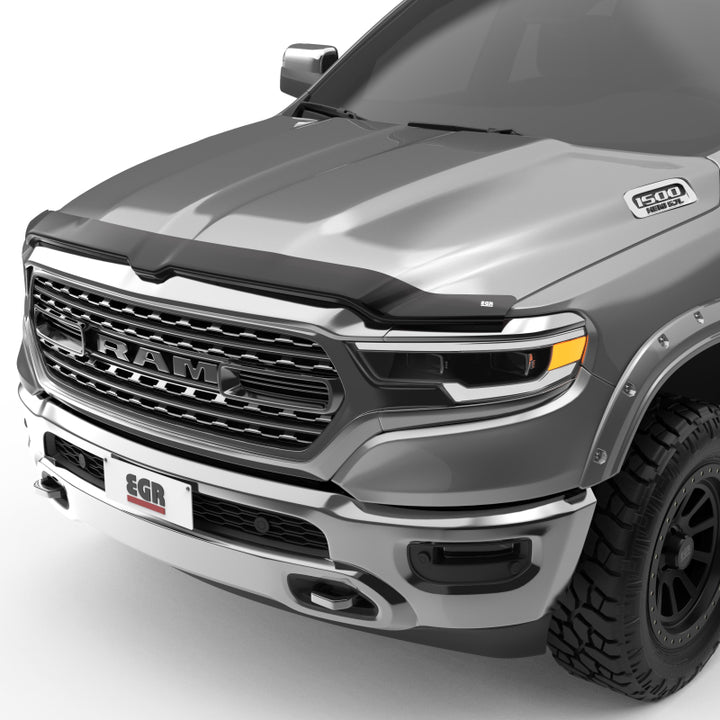 EGR 2019 Dodge Ram 1500 Superguard Hood Shield - Dark Smoke - Bull Strap
