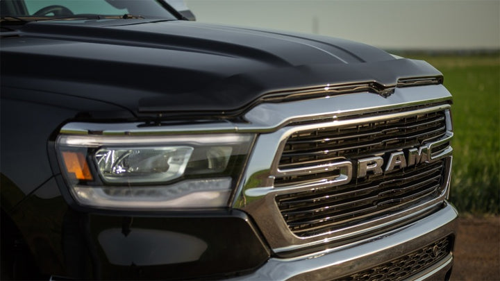 EGR 2019 Dodge Ram 1500 Superguard Hood Shield - Dark Smoke - Bull Strap