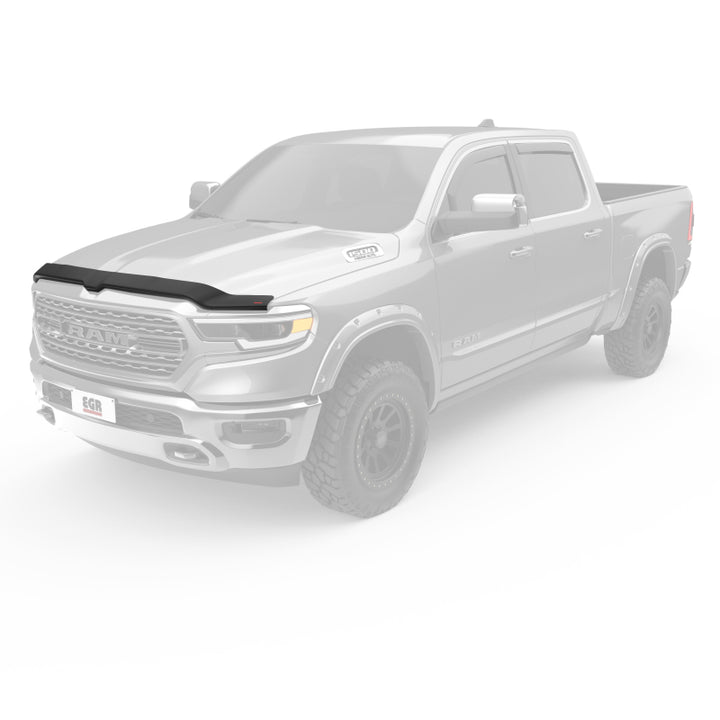 EGR 2019 Dodge Ram 1500 Superguard Hood Shield - Dark Smoke - Bull Strap