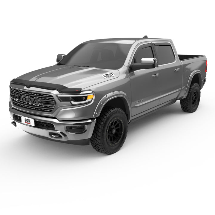 EGR 2019 Dodge Ram 1500 Superguard Hood Shield - Dark Smoke - Bull Strap