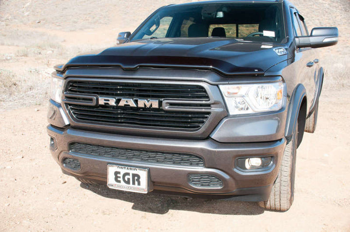 EGR 2019 Dodge Ram 1500 Superguard Hood Shield - Dark Smoke - Bull Strap