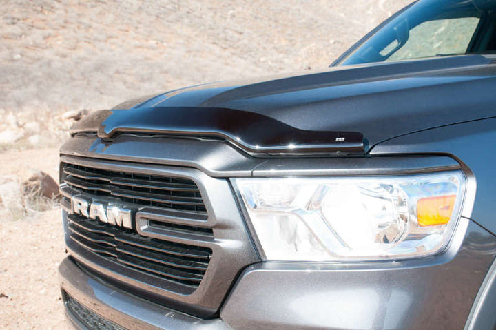 EGR 2019 Dodge Ram 1500 Superguard Hood Shield - Dark Smoke - Bull Strap